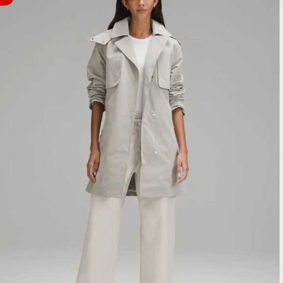 Lululemon Jackets & Blazers - Lululemon Water Resistant Always There Short Trench Coat Size 6